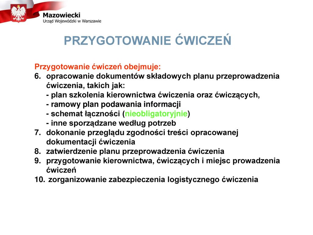 Zasady Organizowania Przygotowania Oraz Prowadzenia Wicze Obronnych